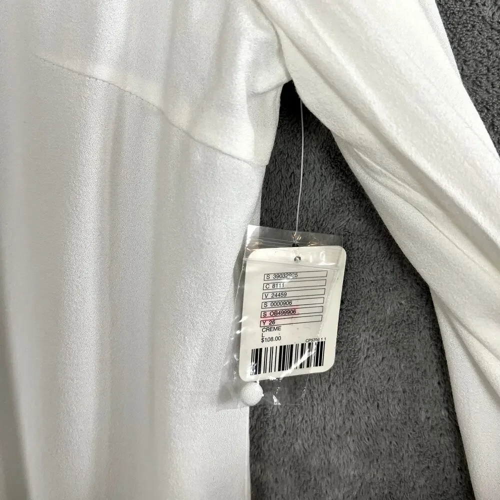 Free People Blouse Womens L White Long Sleeve Boho Festival‎ NWT